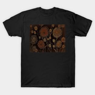 AUTUMN GOLD  GARDEN FLOWERS 1970 T-Shirt